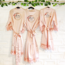 Load image into Gallery viewer, Peach &amp; Burgundy Wedding Dressing Robe
