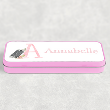 Load image into Gallery viewer, Gamer Pink Alphabet Personalised School Pencil Tin
