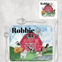 Load image into Gallery viewer, Farm Animal Kids Dinner Placemat &amp; Coaster

