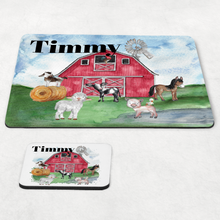 Load image into Gallery viewer, Farm Animal Kids Dinner Placemat &amp; Coaster
