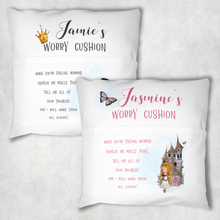 Load image into Gallery viewer, Prince Princess Personalised Pocket Book Cushion Cover White Canvas
