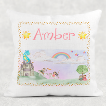 Load image into Gallery viewer, Princess Personalised Worry Comfort Cushion Linen White Canvas
