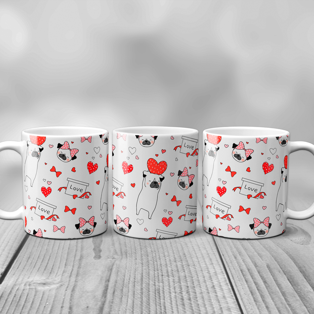 Pug Love Valentine's Day Mug - Mug - Molly Dolly Crafts