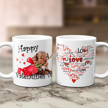 Load image into Gallery viewer, Puppy Love Heart Valentine&#39;s Day Mug - Mug - Molly Dolly Crafts
