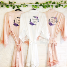 Load image into Gallery viewer, Purple Floral Lace Wedding Dressing Robe
