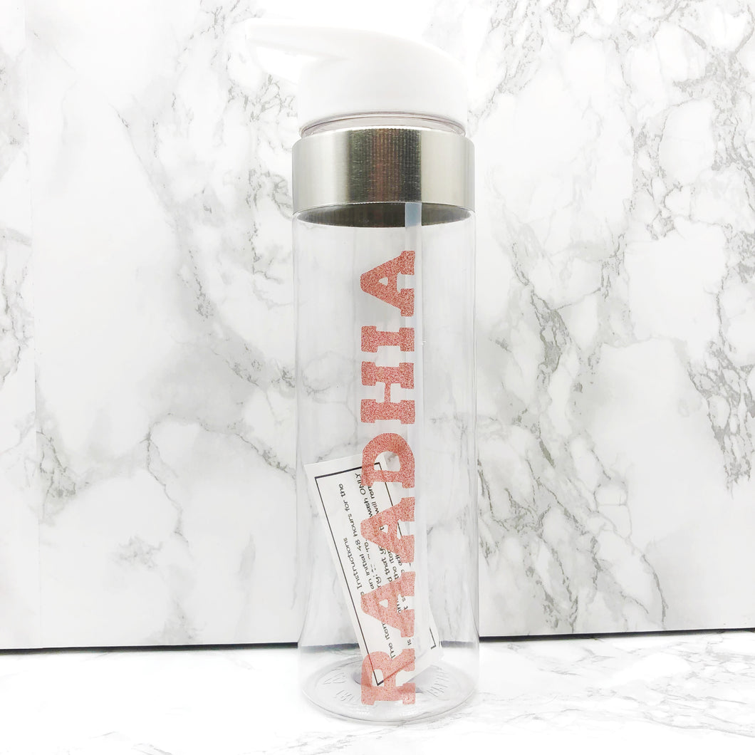 Personalised White/Clear 750ml Adult Water Straw Bottle - LIMITED STOCK