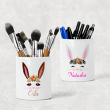 Load image into Gallery viewer, Bunny Rabbit Personalised Pencil Caddy / Make Up Brush Holder
