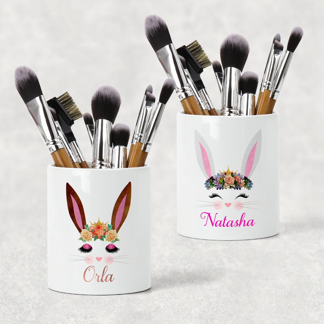 Bunny Rabbit Personalised Pencil Caddy / Make Up Brush Holder