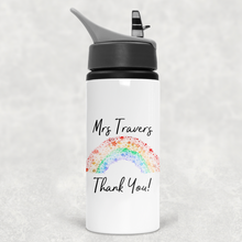 Load image into Gallery viewer, Rainbow Thank You Personalised Aluminium Straw Water Bottle 650ml
