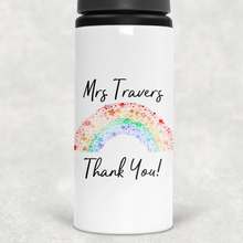 Load image into Gallery viewer, Rainbow Thank You Personalised Aluminium Straw Water Bottle 650ml
