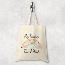Load image into Gallery viewer, Rainbow Thank You Gift Personalised Tote Bag
