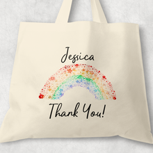 Load image into Gallery viewer, Rainbow Thank You Gift Personalised Tote Bag
