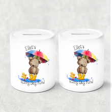 Load image into Gallery viewer, Teddy Rainy Day Fund Personalised Money Saving Pot
