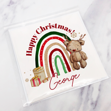 Load image into Gallery viewer, Reindeer Bear Rainbow Christmas Card
