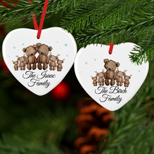 Load image into Gallery viewer, Reindeer Bear Family Christmas Ceramic Bauble
