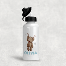 Load image into Gallery viewer, Reindeer Bear Christmas Personalised Aluminium Water Bottle 400/600ml
