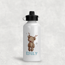 Load image into Gallery viewer, Reindeer Bear Christmas Personalised Aluminium Water Bottle 400/600ml
