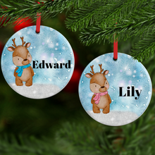 Load image into Gallery viewer, Reindeer Snow Christmas Ceramic Bauble
