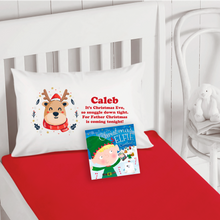 Load image into Gallery viewer, Reindeer Personalised Christmas Eve Pillow Case &amp; Book - Christmas - Molly Dolly Crafts
