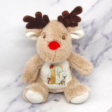 Load image into Gallery viewer, Reindeer &amp; Elf Alphabet Personalised Reindeer Plush Toy
