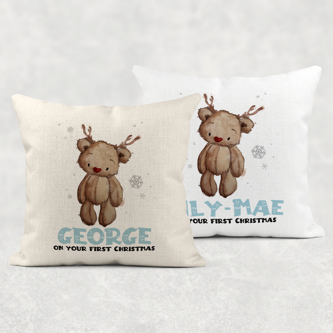 Reindeer Bear Christmas Cushion
