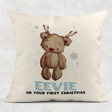 Load image into Gallery viewer, Reindeer Bear Christmas Cushion
