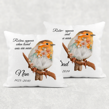 Load image into Gallery viewer, Robin Floral Christmas Cushion
