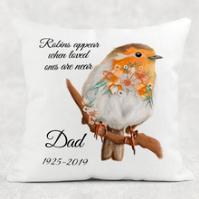 Load image into Gallery viewer, Robin Floral Christmas Cushion
