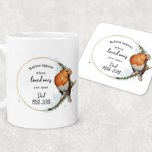 Load image into Gallery viewer, Robins Appear When Loved Ones Are Near Personalised Christmas Mug and Coaster Set
