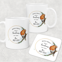 Load image into Gallery viewer, Robins Appear When Loved Ones Are Near Personalised Christmas Mug and Coaster Set
