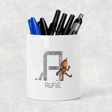 Load image into Gallery viewer, Robot Alphabet Watercolour Pencil Caddy / Make Up Brush Holder
