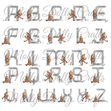 Load image into Gallery viewer, Robot Alphabet Cushion Linen White Canvas
