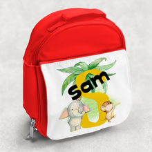 Load image into Gallery viewer, Safari Jungle Alphabet Personalised Kids Insulated Lunch Bag
