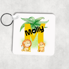 Load image into Gallery viewer, Safari Jungle Alphabet Personalised Keyring Bag Tag
