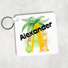 Load image into Gallery viewer, Safari Jungle Alphabet Personalised Keyring Bag Tag
