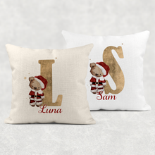 Load image into Gallery viewer, Santa Bear Alphabet Christmas Cushion
