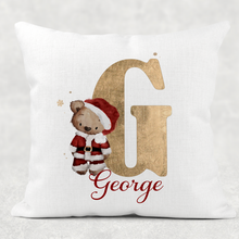 Load image into Gallery viewer, Santa Bear Alphabet Christmas Cushion
