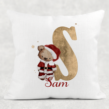 Load image into Gallery viewer, Santa Bear Alphabet Christmas Cushion
