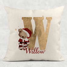 Load image into Gallery viewer, Santa Bear Alphabet Christmas Cushion
