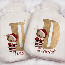 Load image into Gallery viewer, Santa Bear Alphabet Christmas Hot Water Bottle Cover
