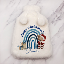 Load image into Gallery viewer, Santa Bear Rainbow Christmas Hot Water Bottle Cover
