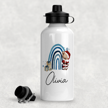 Load image into Gallery viewer, Santa Bear Rainbow Christmas Personalised Aluminium Water Bottle 400/600ml
