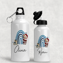 Load image into Gallery viewer, Santa Bear Rainbow Christmas Personalised Aluminium Water Bottle 400/600ml
