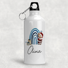 Load image into Gallery viewer, Santa Bear Rainbow Christmas Personalised Aluminium Water Bottle 400/600ml
