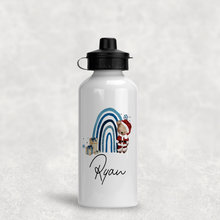 Load image into Gallery viewer, Santa Bear Rainbow Christmas Personalised Aluminium Water Bottle 400/600ml
