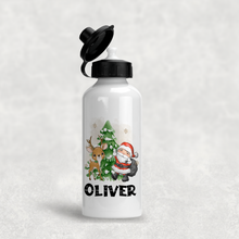 Load image into Gallery viewer, Santa &amp; Reindeer Christmas Personalised Aluminium Water Bottle 400/600ml
