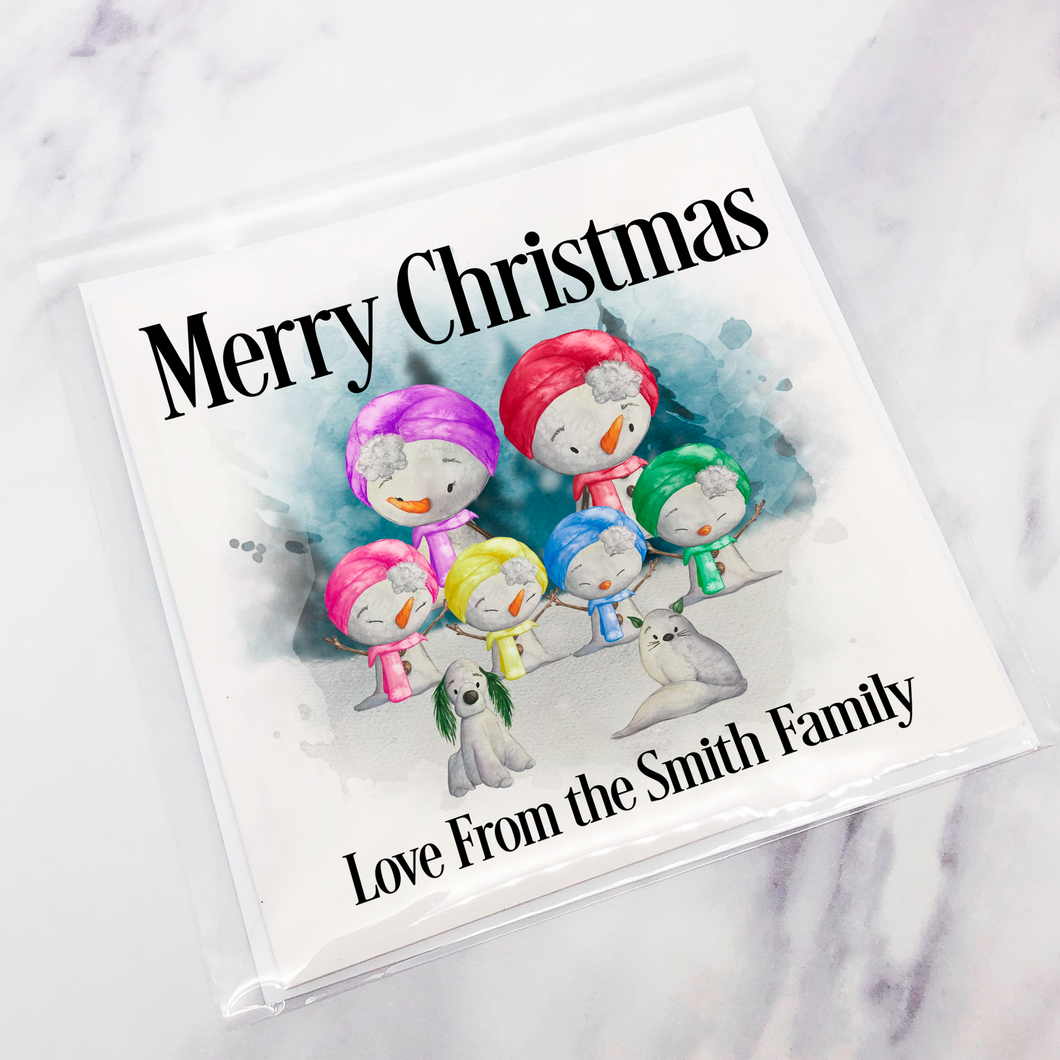 Snowman Family Christmas Card
