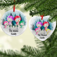 Load image into Gallery viewer, Snowman Family Christmas Ceramic Bauble
