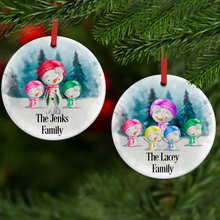 Load image into Gallery viewer, Snowman Family Christmas Ceramic Bauble
