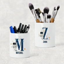 Load image into Gallery viewer, Space Alphabet Watercolour Pencil Caddy / Make Up Brush Holder
